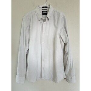 Nordstrom Men’s Soft Cotton Pinstripe Button Down Dress Shirt Size Large Oxford